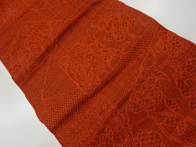 リサイクル　本場筑前博多切り嵌め風花唐草模様織出し名古屋帯